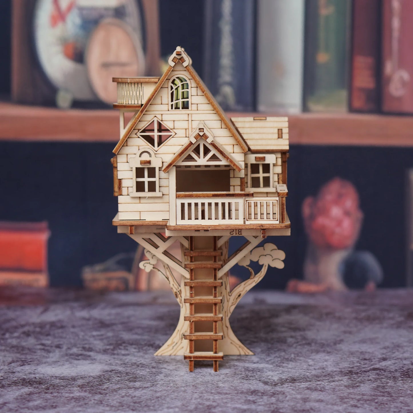 3D Wooden Puzzle DIY Tree House Model, Wooden DIY Tree House Model Kit, Miniature Wooden Model Toys, Creative Birthday and Halloween Gifts