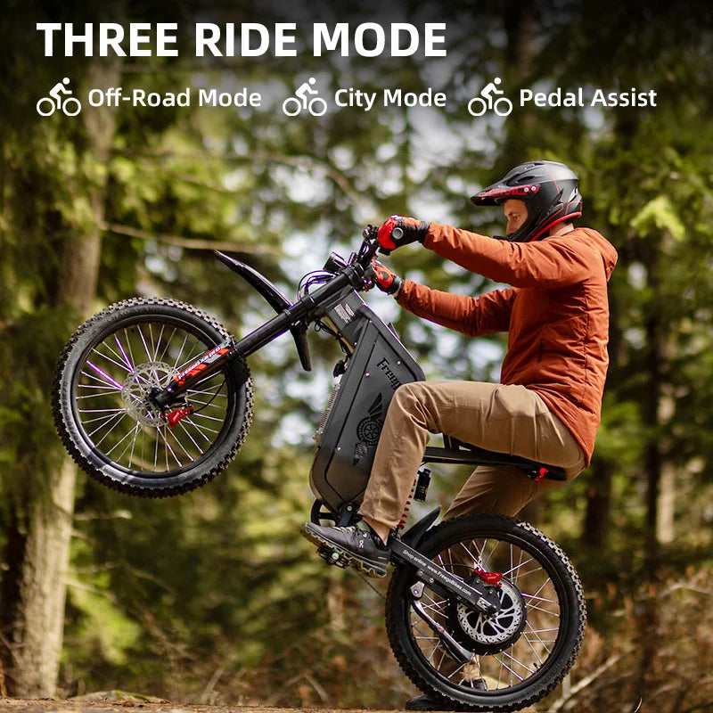 Freego X2 Pro Electric Motorcycle for Adults 6000W Motors 1800wh Lithium Battery 7 Speed 50MPH Off Road Ebike + 2 Year Warranty