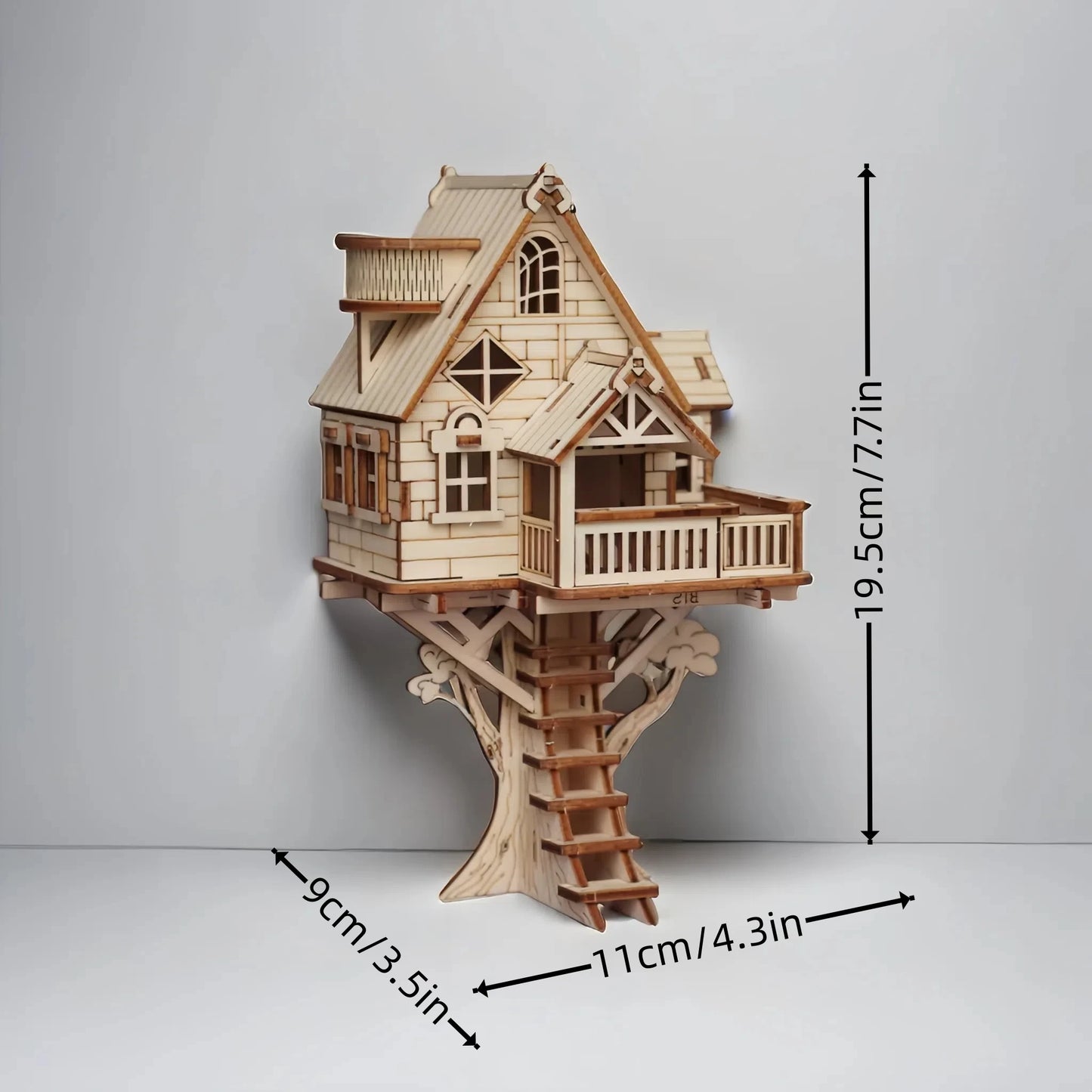 3D Wooden Puzzle DIY Tree House Model, Wooden DIY Tree House Model Kit, Miniature Wooden Model Toys, Creative Birthday and Halloween Gifts
