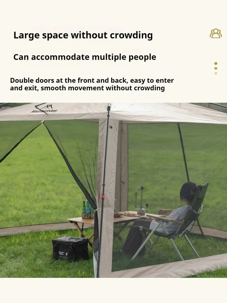 MOUNTAINHIKER Outdoor Camping Mosquito Net Automatic Tent Waterproof Silver Glue Anti-ultraviolet Beach Picnic Awning 6-15 P
