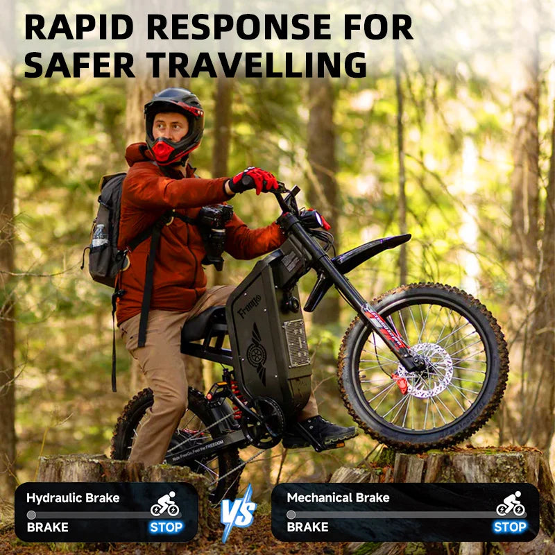 Freego X2 Pro Electric Motorcycle for Adults 6000W Motors 1800wh Lithium Battery 7 Speed 50MPH Off Road Ebike + 2 Year Warranty