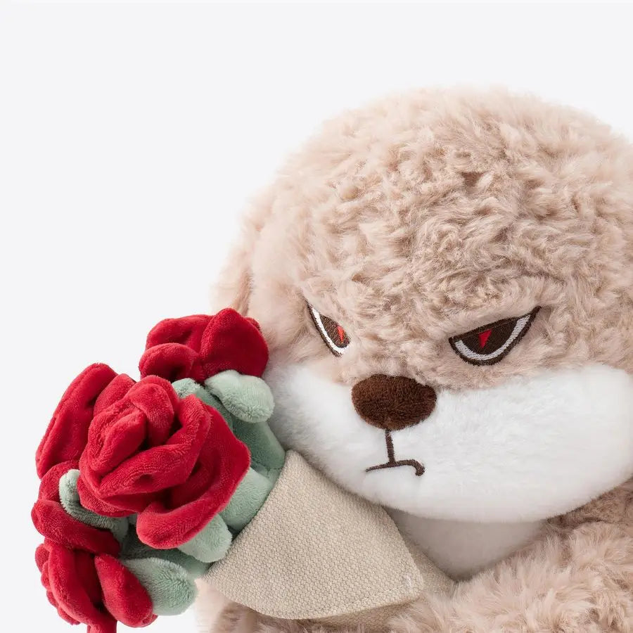 Adorable Bunny Plush Stuffed Animal Hugging Rose Bouquet, UltraSoft Cuddly Toy, for Girls, Kids, Valentines Day Brown RedA Surpr