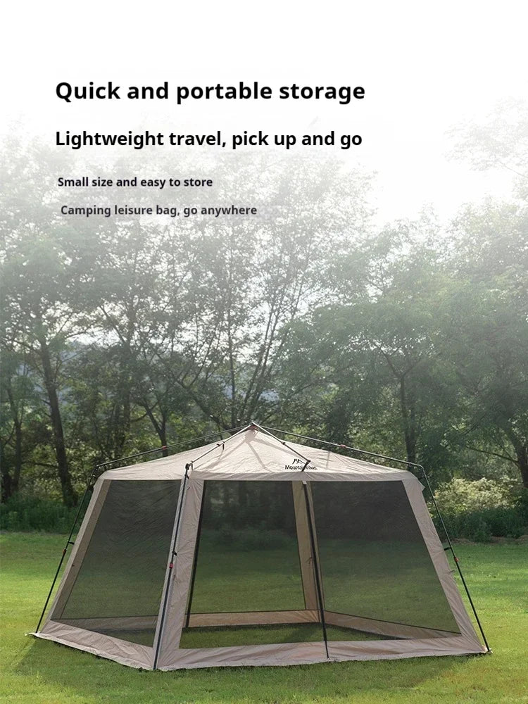 MOUNTAINHIKER Outdoor Camping Mosquito Net Automatic Tent Waterproof Silver Glue Anti-ultraviolet Beach Picnic Awning 6-15 P